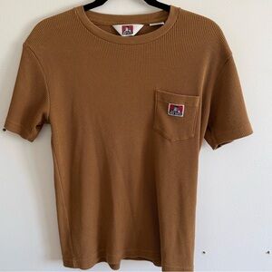 Ben Davis NWOT Waffle Knit Thermal Short Sleeve Tee Brown Casual Classic Skater